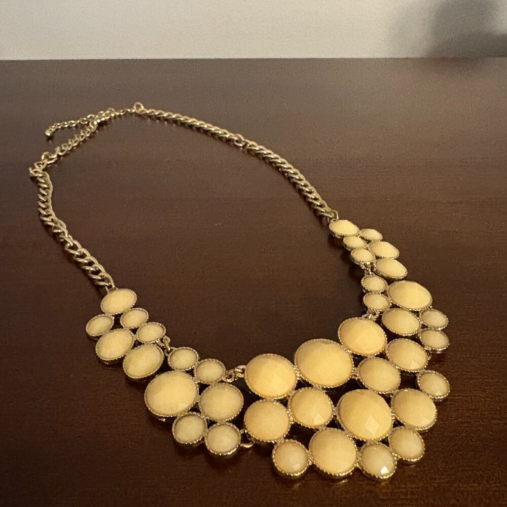 Gold & Cream Statement Necklace